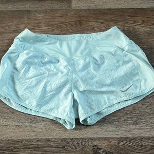 Ice blue Nike low rise running shorts in great condition